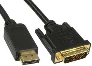 InstallerParts 3Ft Display Port Male to DVI Male Cable, Black, for Video & Audio Transmission