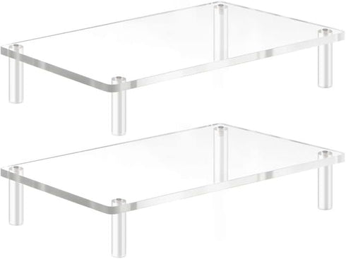 YestBuy Acrylic Monitor Stand Riser, Clear Computer Stand for Laptop, iMac, PC, Printer, Ergonomic Desk Riser