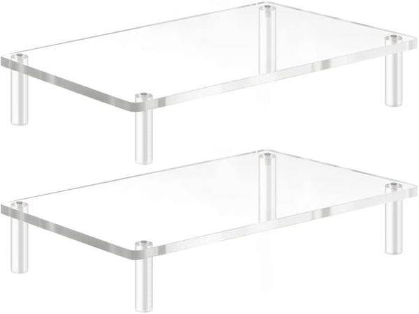 YestBuy Acrylic Monitor Stand Riser, Clear Computer Stand for Laptop, iMac, PC, Printer, Ergonomic Desk Riser