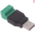 VizGiz 2 Pack USB 2.0 Plug Replacement - 5Pin Solderless Screw On Type USB Terminal Block Connector for LED Strip Lights