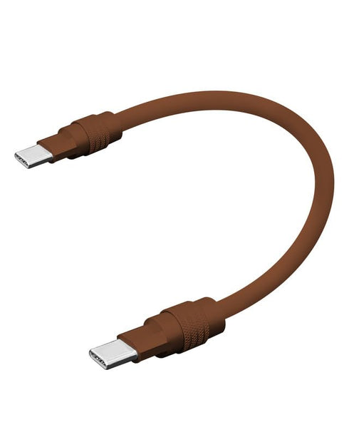 chubbycable Cute Chubby Power Bank Friendly Cable, Durable Fast Charging Short USB C Cable, Chocolate, 0.82ft