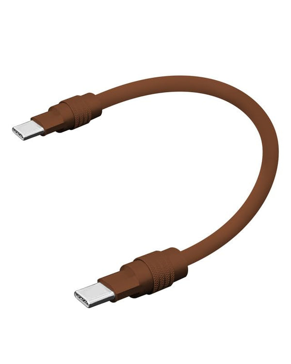 chubbycable Cute Chubby Power Bank Friendly Cable, Durable Fast Charging Short USB C Cable, Chocolate, 0.82ft