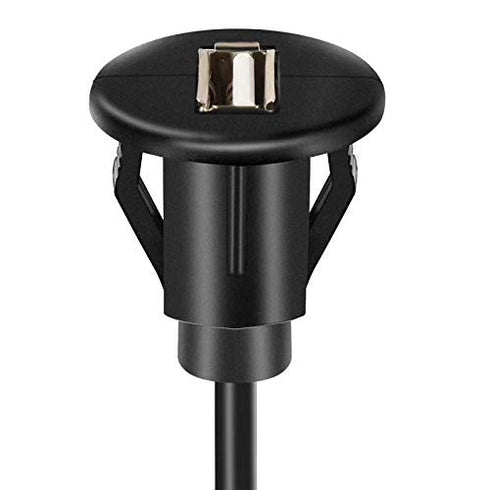 USB 2.0 Flush Mount Cable, Round Single Port Male to Female Extension for Car Truck Boat Motorcycle, 6ft