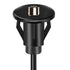 USB 2.0 Flush Mount Cable, Round Single Port Male to Female Extension for Car Truck Boat Motorcycle, 6ft