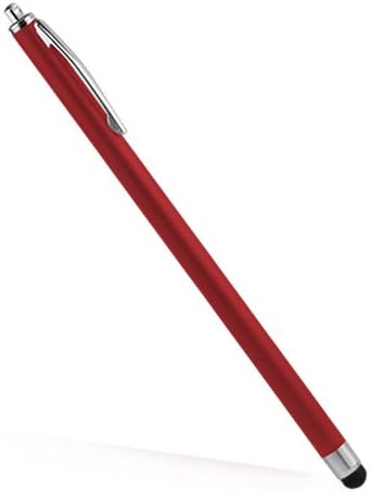 BoxWave Stylus Pen Slimline Capacitive for iPad Mini 1st Gen - Crimson Red, Slim Barrel Rubber Tip Stylus
