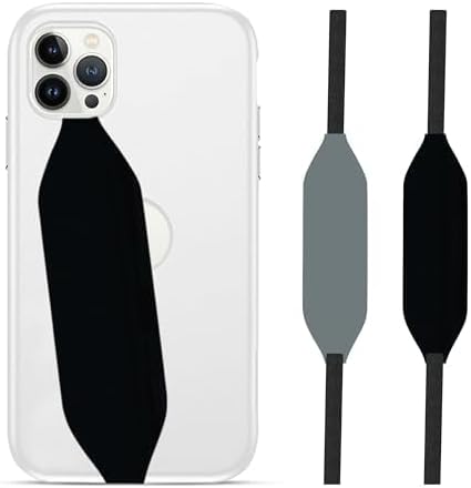 Universal Phone Grip Strap, Pack of 2, Reversible Hand Strap for Phone Cases, Comfortable Phone Loop Holder - Black &