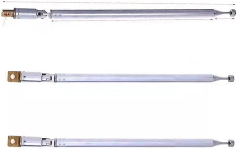 Lhazemu Antenna,62cm 24.4" 4-Sections 2pcs AM FM Radio Universal Length Stainless Steel Radio Antenna for AM FM Radio