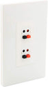 Premium 2 Speaker Wall Plate, Speaker Plug, Supports 2 Speaker Configurations, Speaker Port for Wall Speaker Wire, Speaker Wire in Wall, Wire Wall Plate - 1 Gang Screwless