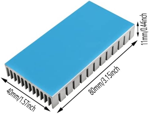 2pcs Silver Color Heat Sink, 80x40x11mm Aluminum Heat Sink Radiator Cooler with Thermal Conductive Adhesive Tape,
