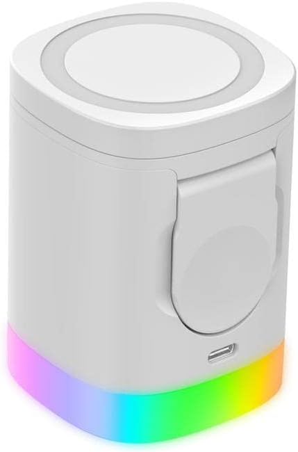 Wireless Charger 3 in 1 Charging Station, QC3.0 15W Cube Charger for Smart Watch and Earbuds