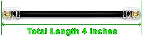 AmzPRO 4 Pack 4 Inch Short Telephone Cable RJ11 Male to Male, Phone Line Cord (Black)
