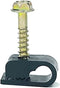 (TM) Flex Single Coaxial Cable Clips, Cat6, Electrical Wire Clip, 1/4 in (6 mm) Screw Clip, Black (100 Pieces)