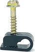 (TM) Flex Single Coaxial Cable Clips, Cat6, Electrical Wire Clip, 1/4 in (6 mm) Screw Clip, Black (100 Pieces)