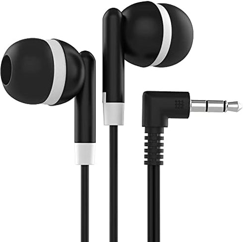 Maeline Bulk Earbuds - Black 10 Pack Wholesale Bundle with 3.5 mm Headphone Plug - Perfect for Retail!