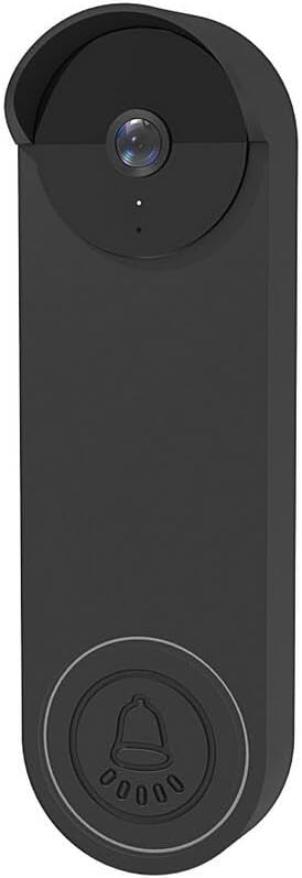 Weatherproof Silicone Doorbell Cover for Google Nest Doorbell, Protective Anti-UV Case (Black)