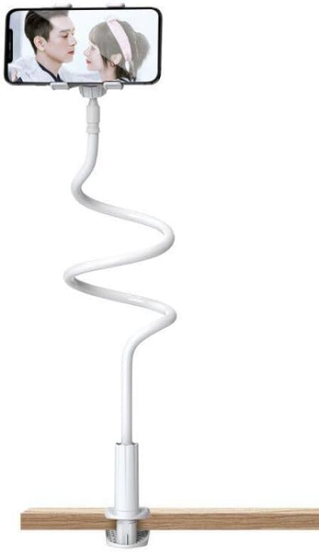 Gooseneck Phone Holder for Bed or Desk, Flexible Long Arm & Clamp, Headboard Phone Mount for iPhone or Mobile Phone