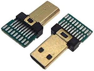 MDFLY Micro Mini HDMI Male Connector Plug Breakout Board 19P Solder Pad -