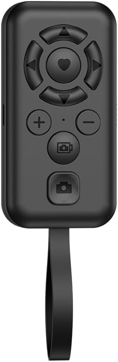 HYZUITDB Bluetooth Camera Remote Control for iPhone/Android, Phone Front/Rear Camera Flip Shutter, Zoom