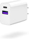 Apple Watch Series 9/8 Compatible USB C Charger Adapter, Dual Port Type C for iPhone 16, White