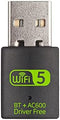 USB WiFi Bluetooth Adapter, 600Mbps Dual Band Wireless Network Card, USB WiFi Dongle for PC/Laptop/Desktop, Supports