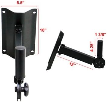 Seismic Audio Wall Mount Metal PA Speaker Stand for Bands, Clubs, DJs, Restaurants