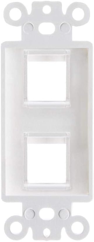 Cmple 2 Port Decorator Wall Plate Insert, 1-Gang Keystone Wall Plate, White