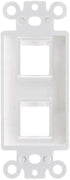 Cmple 2 Port Decorator Wall Plate Insert, 1-Gang Keystone Wall Plate, White