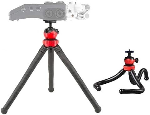 AceTaken 12'' H6 H5 H4n H2n H1n Flexible Tripod Stand for Zoom Recorder - Black+red