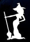 Cute Witch Decal Vinyl Sticker for Cars, Trucks, Vans, Walls, Laptop, White, 5.5 x 3.3 in