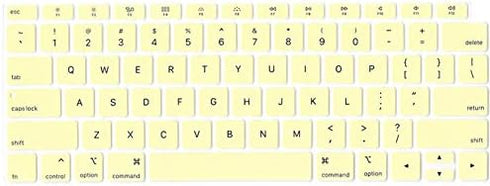 Se7enline Hard Shell Case Cover for MacBook Air 13 Inch 2018-2024 with Keyboard Cover, Mellow Yellow