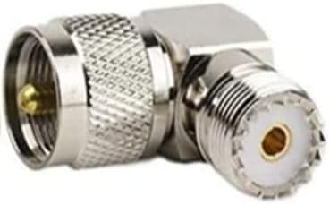 UHF Male PL259 to Female SO239 RF Coaxial Adapter, UHF 90°Right Angle Connector, F Type Female to Male Connector for CB Radio Antenna, Wireless LAN Devices, Coaxial Cable 6-Pack