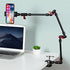 Adjustable Articulating Magic Arm with Clamp and Phone Holder Clip for Desk Mount, Cell Phone Tripod