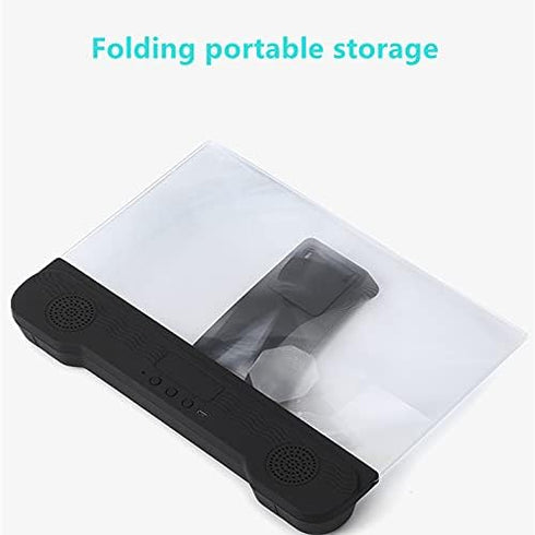 12 Inch Phone Screen Maginifier with Bluetooth Speaker Foldable Phone Holder Suit for All Smartphones