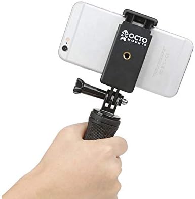 Universal Smartphone Holder w/GoPro Style Mount Attachment, Tripod Adapter & Screw Adapter for Any Phone, Connect to