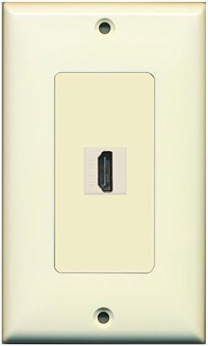 RiteAV 1 HDMI Port Female-Female Wall Plate, Decorative Ivory