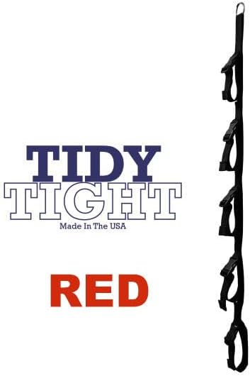 Tidy Tight Storage Loop Straps, Single Pack for Cords, Hoses, Christmas Lights, Unique Storage System (Red)
