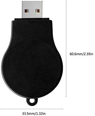 Portable USB Wireless Charger Keychain for Samsung Galaxy Watch 8 7 6 5 Accessories (Black)