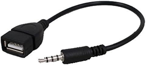 USB Female to 3.5mm Jack Male Audio Converter Adapter, Black