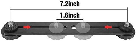 Dual Flash Bracket, Chromlives 1/4" Dual Camera Mount Extension Bar, 8" Dual Tripod Bracket for Camera and LED Light