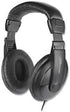 Cushion Stereo Headphones, Vol Control, Black, Wired, Over-The-Head, 5.92 ft Cable