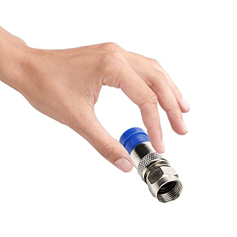 RG6 Compression F Type Straight Antenna Cable Connector Coax Adapter, Pack of 30