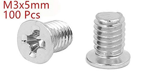 XJS Computer PC Case 2.5-inch HDD M3x5mm Flat Phillips Head Hard Drive Screw (100pcs)