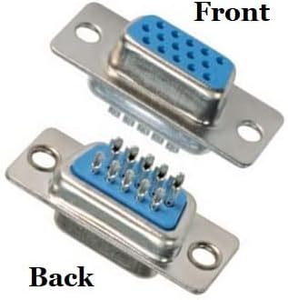 CompuCablePlusUSA Best High Density DB15 Connector Female Solder Cup DIY Kit for Assembling HD DB15 Cable