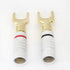 XMSJSIY Y Spade Plug, Speaker Spade Connector, Fork Spade Plug 45 Degree for Speaker Wire