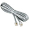 InstallerParts RJ11 Modular Telephone Cord Extension, Straight Wiring, Silver, 7FT