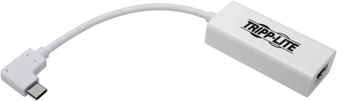 Tripp Lite Right Angle USB C to Ethernet Adapter, Thunderbolt 3 to Gigabit Ethernet Adapter, USB 3.1 Gen 1