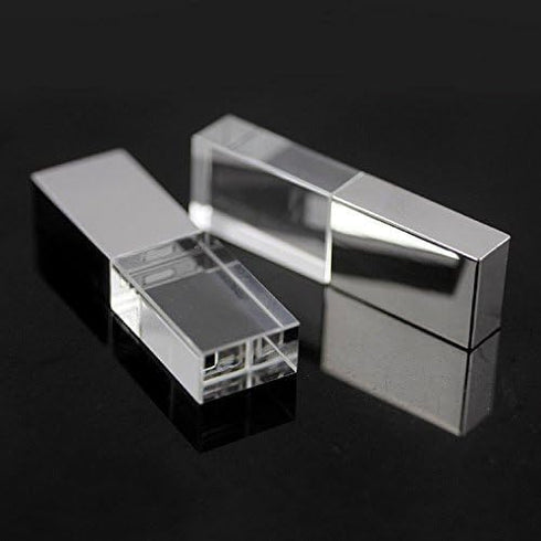 HONGPAS 3.0 (32GB) New Crystal Transparent Rectangle Genuine USB Flash Drive LED Lighting Memory Stick Birthday Wedding