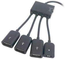 cablecc 3 S5 i9600 Note3 N9000 Micro USB Host OTG Port Hub Adapter Cable with Power for Galaxy Cell Phone & Tablet