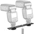 Dual Flash Bracket, Chromlives 1/4" Dual Camera Mount Extension Bar, 8" Dual Tripod Bracket for Camera and LED Light