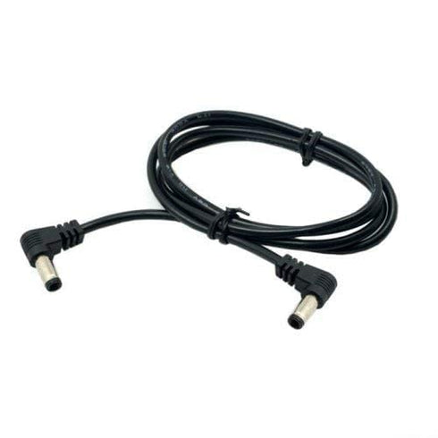 cablecc DC Power 5.5 x 2.1mm / 2.5mm Male to 5.5 2.1/2.5mm Male Plug Cable Right Angled 60cm